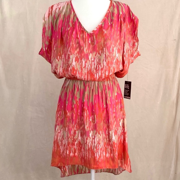 Express Dresses & Skirts - Express Pink Watercolor Hi Lo Dress Sz M